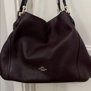 Coach Dark Burgundy Leather Shoulder Bag